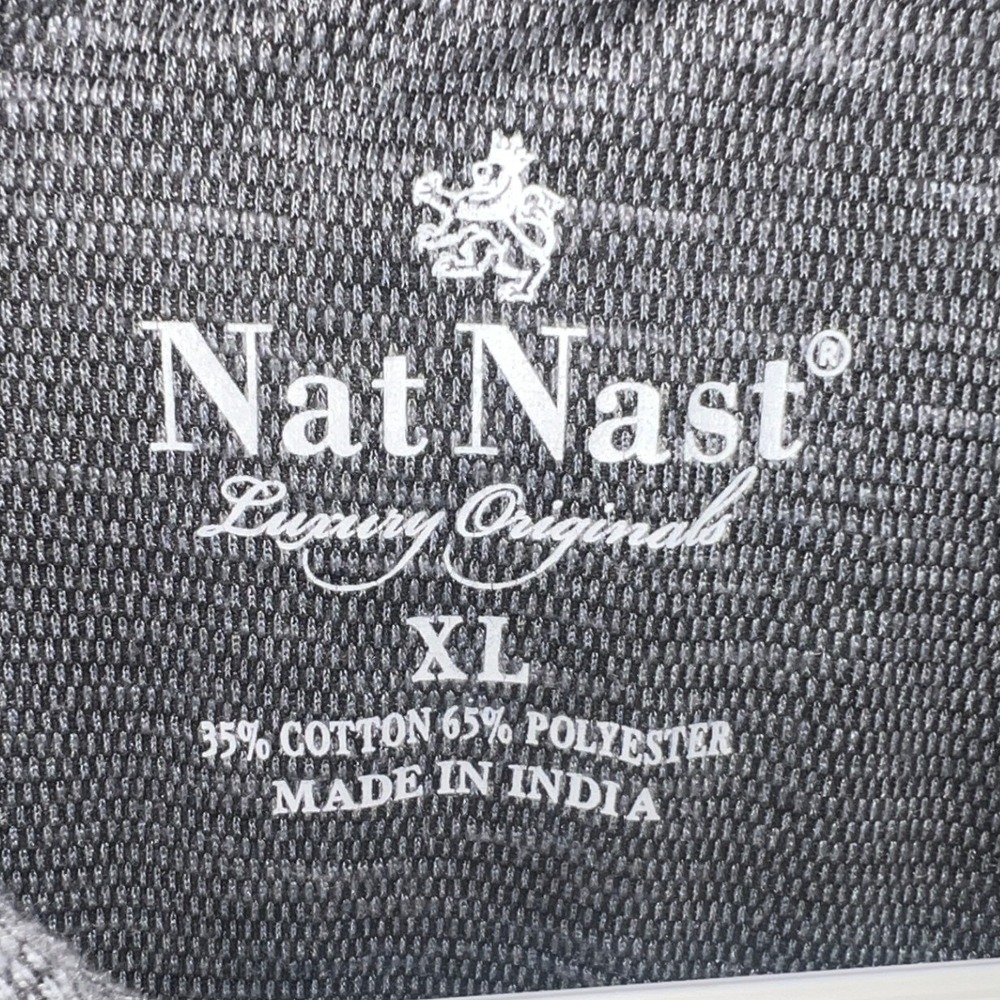 Nat Nast Luxury Originals Men's XL Gray Textured Polo Shirt Short Sleeve Cotton - Picture 3 of 7